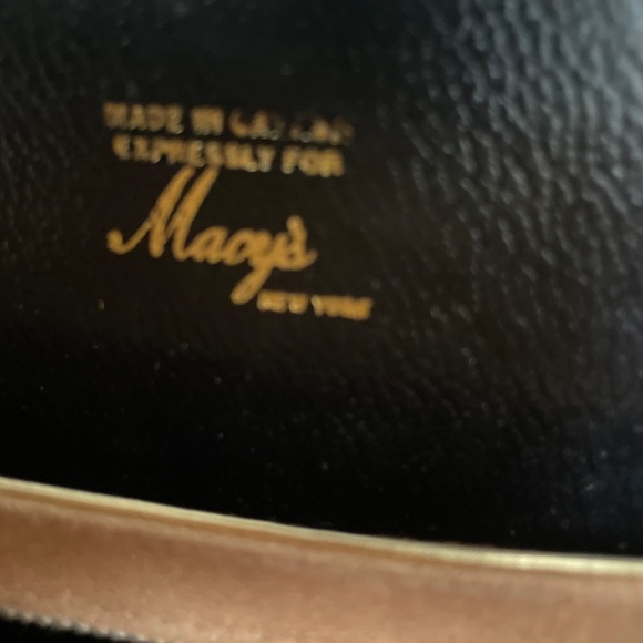 Macy’s retro black leather clutch bag - Picture 3 of 6